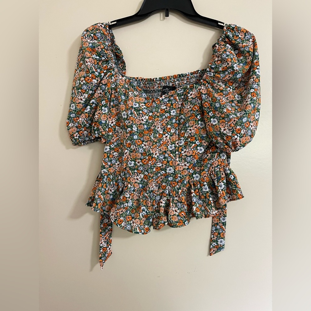 Milk & Honey Multicolored Floral Cropped Top